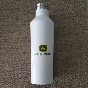 NEW Corkcicle Canteen 16 oz White John Deere Thermos Water Bottle Cold Hot Gym
